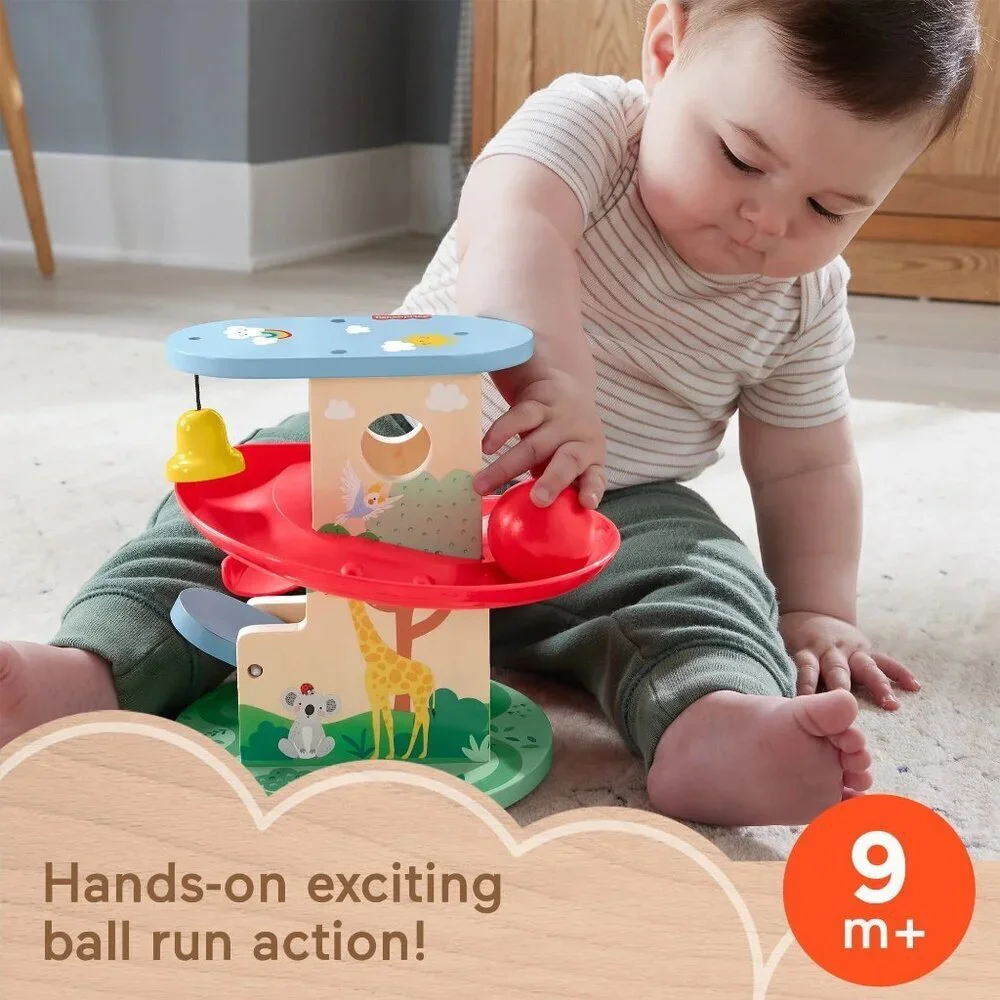 Fisher-Price HXT92 Wooden Treehouse Ball Run for Developmental Role Play 9M+